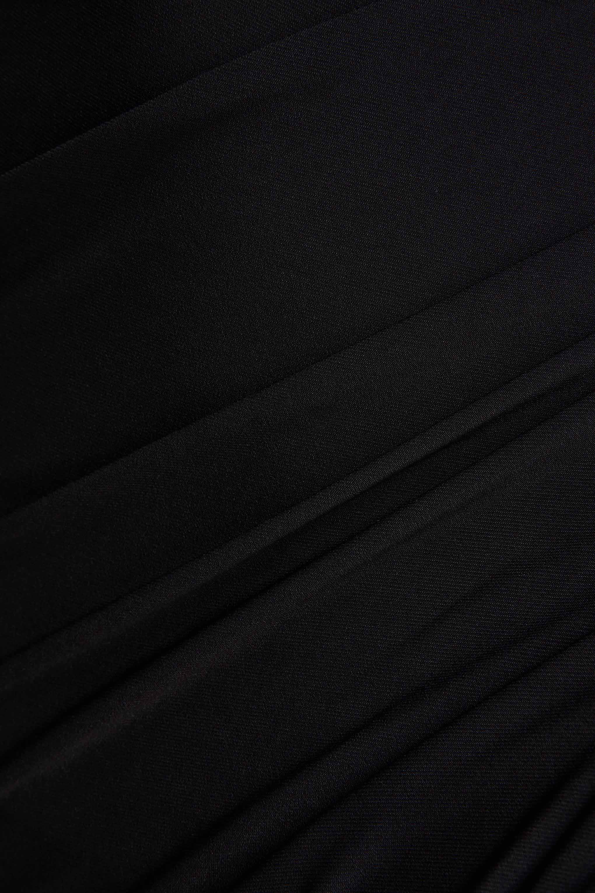 Amoura | Schwarzes Maxikleid mit eckigem Ausschnitt und drapiertem Wickeldesign - Image 6