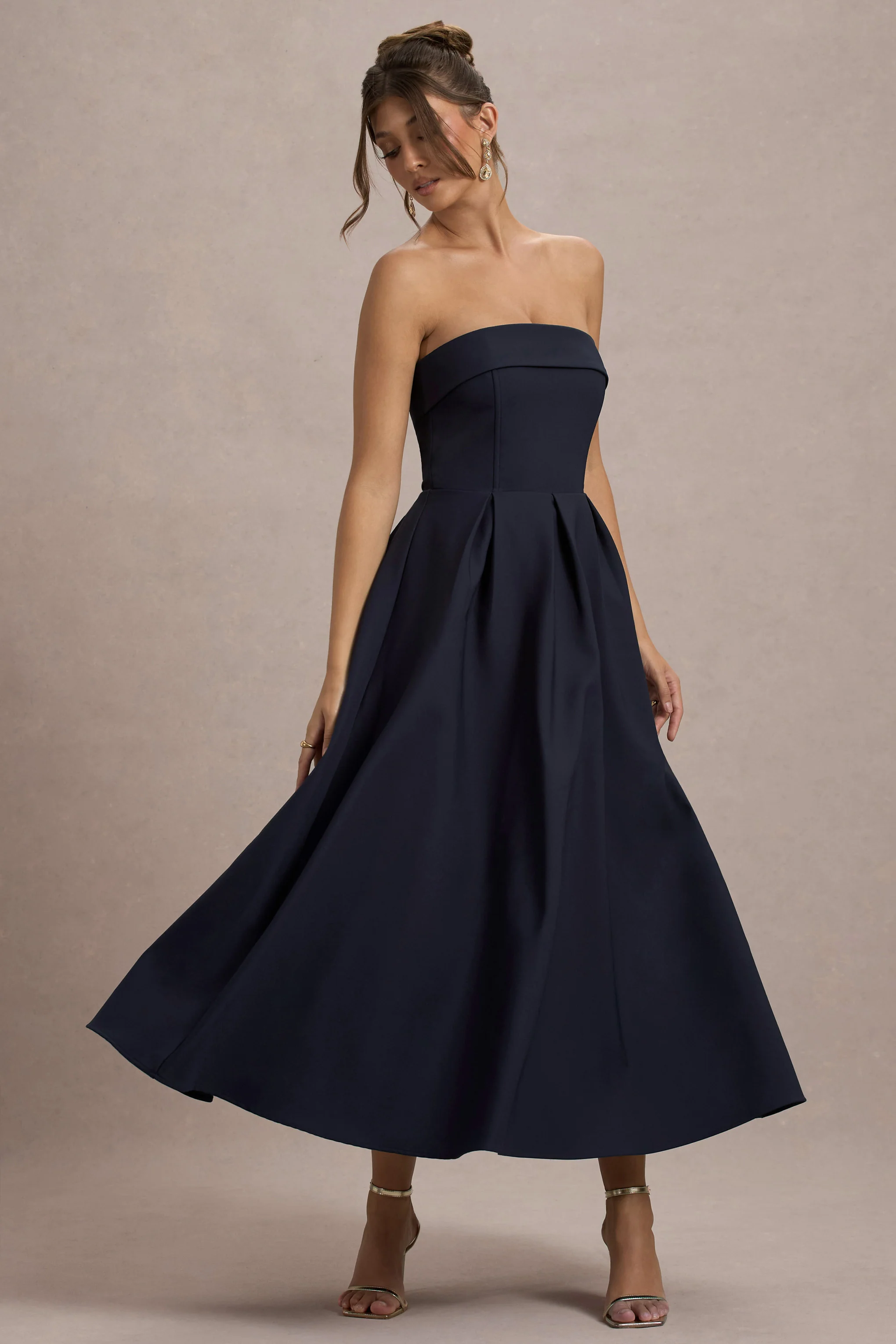 Annalise | Marinenblaues Bandeau-Skater-Midikleid - Image 5