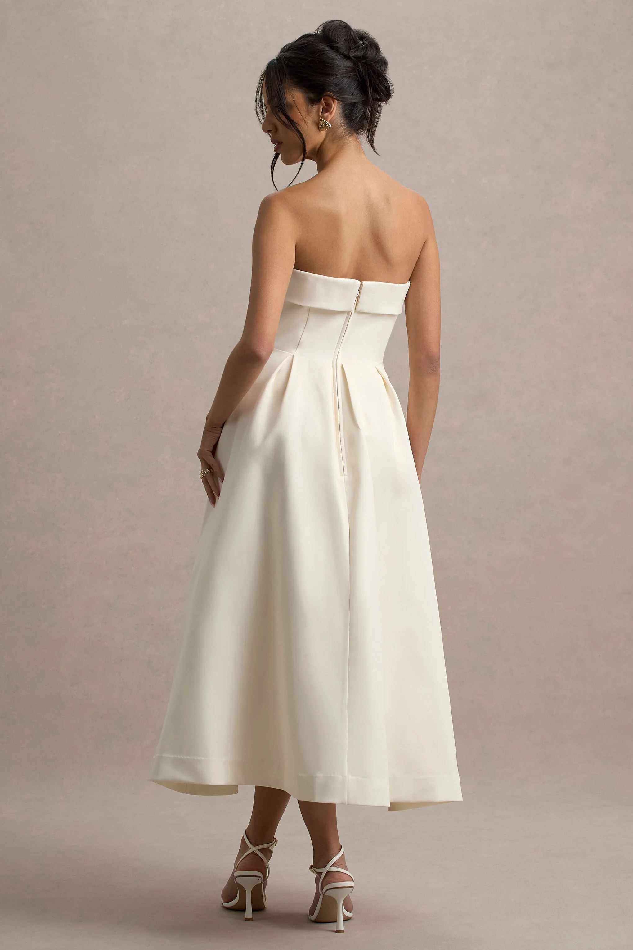 Annalise | Peony Blumenmuster Bandeau Skater Midikleid - Image 2