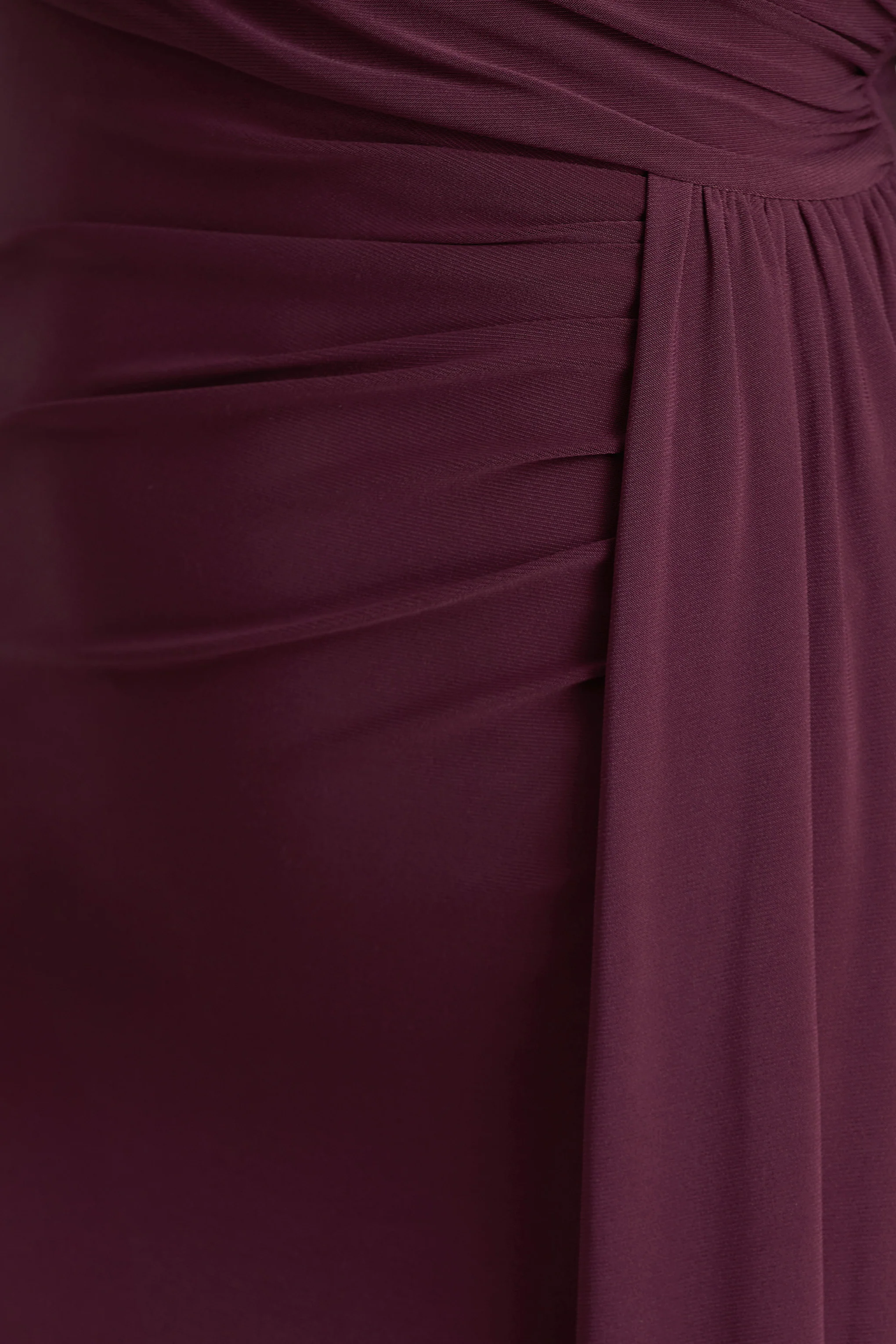 Anticipation | Burgunderfarbenes Maxikleid mit hohem Kragen, Frontschlitz und Raffungen - Image 6