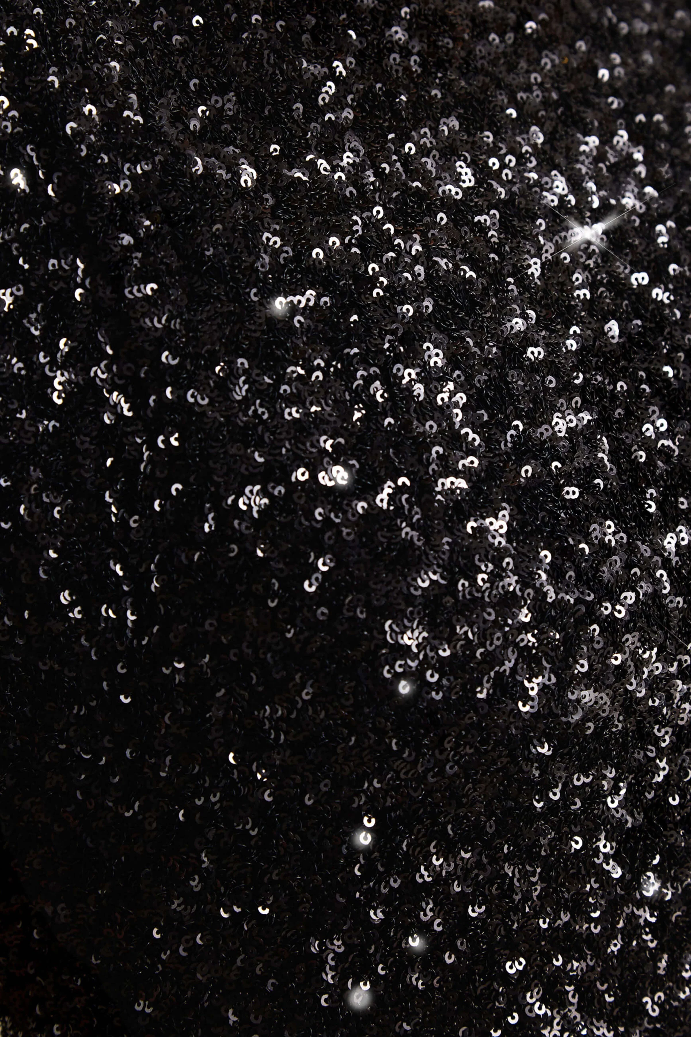 Aurah | Schwarzes Maxikleid mit Pailletten, Rundhalsausschnitt und Cap-Ärmeln - Image 7