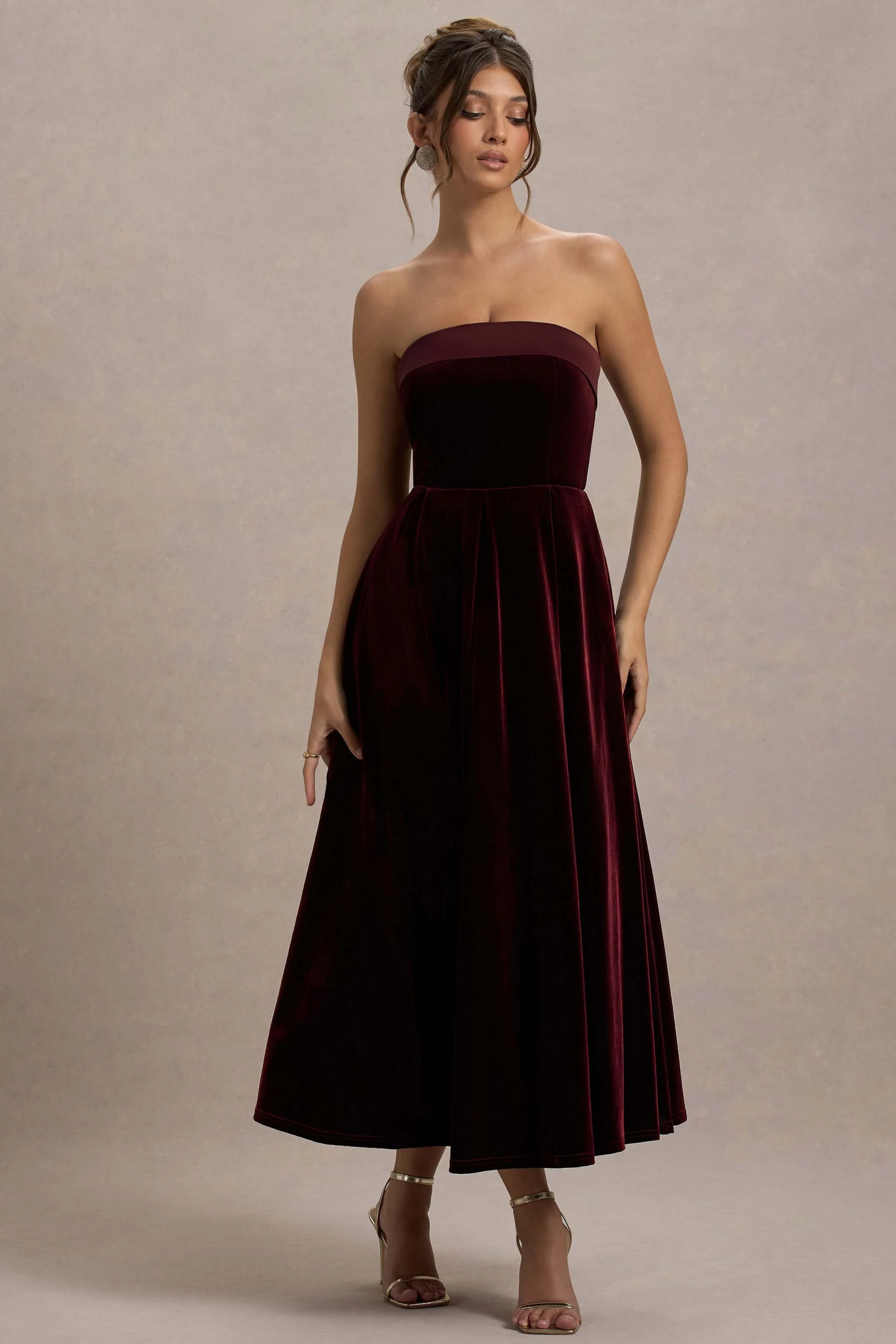 Delray | Port-Velvet-Bandeau-Midikleid - Image 6