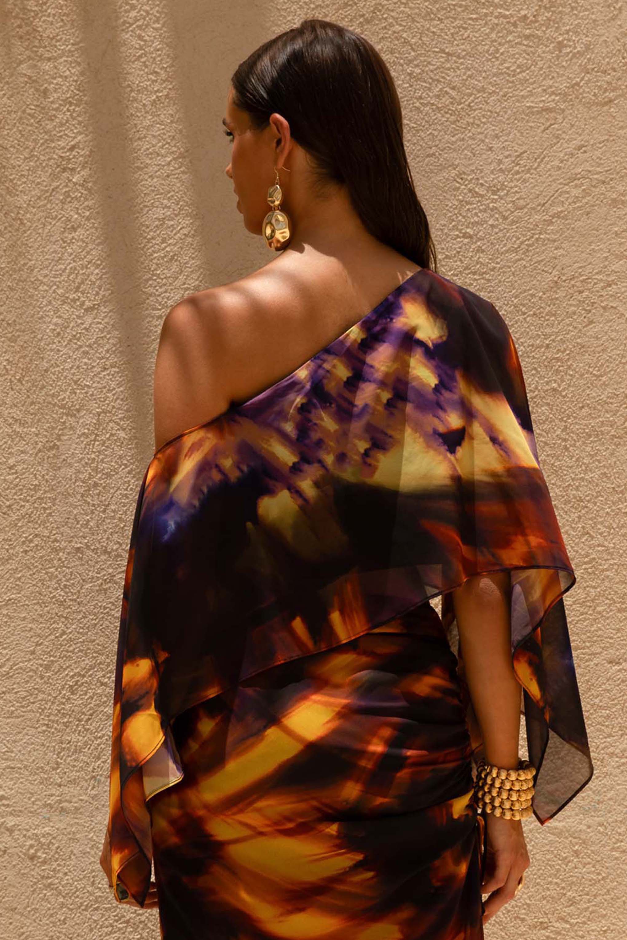 Elysia | Rauchmuster Asymmetrisches Crop-Top - Image 2