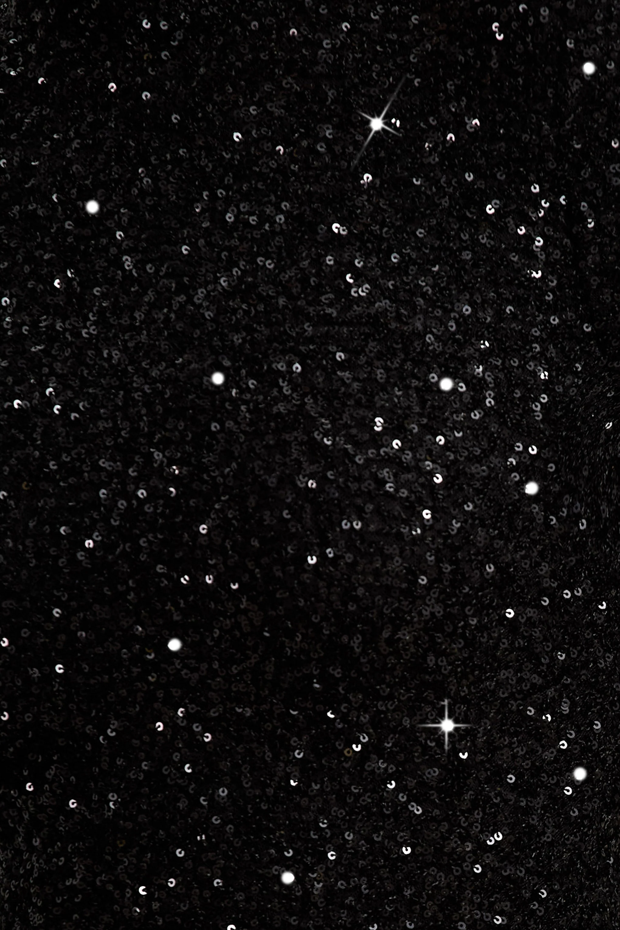 Galaxy | Schwarzes Pailletten-Maxikleid mit Rollkragen und langen Ärmeln - Image 6