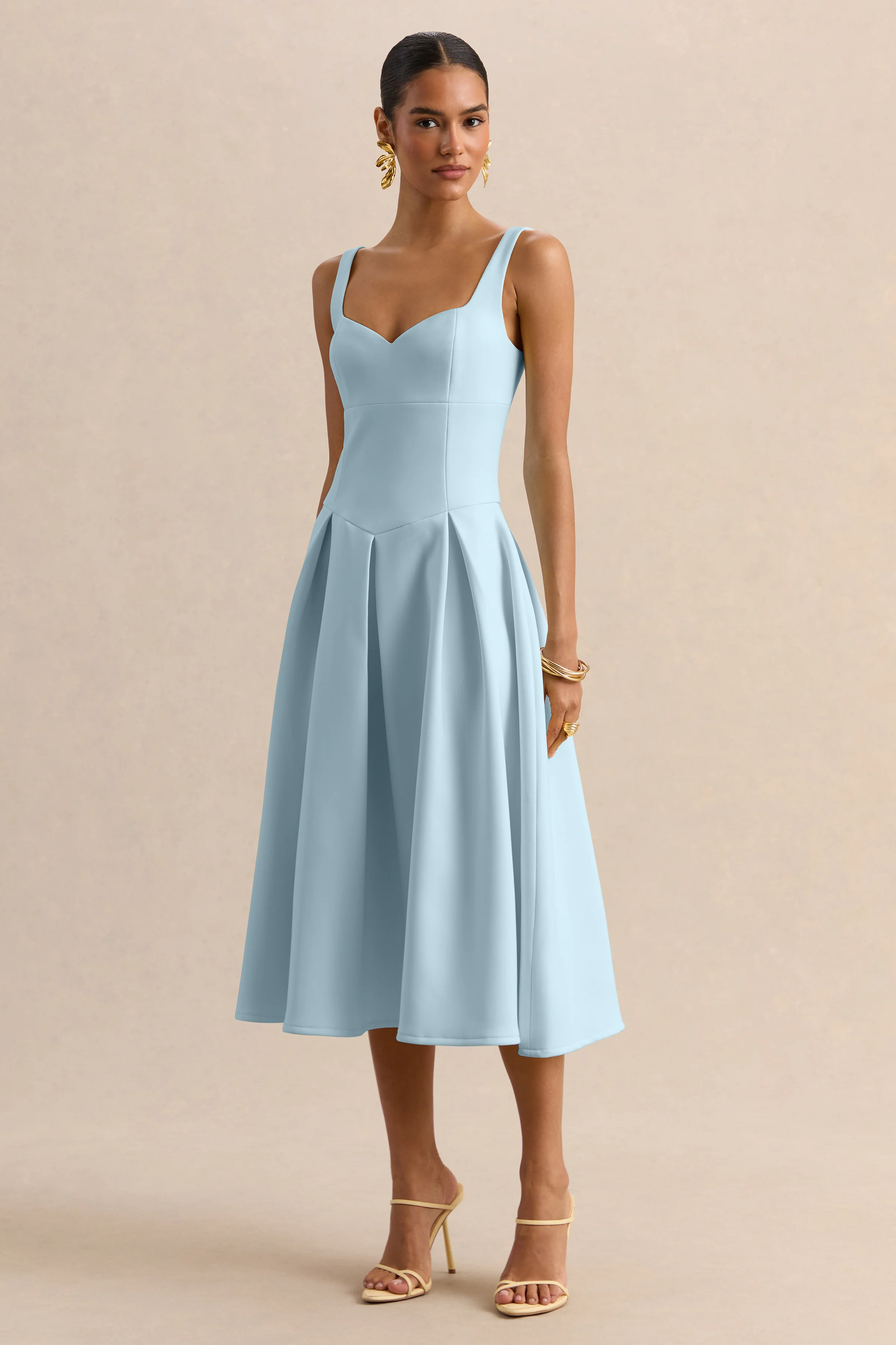 Greta | Puderblaues Midikleid mit Herzausschnitt - Image 5
