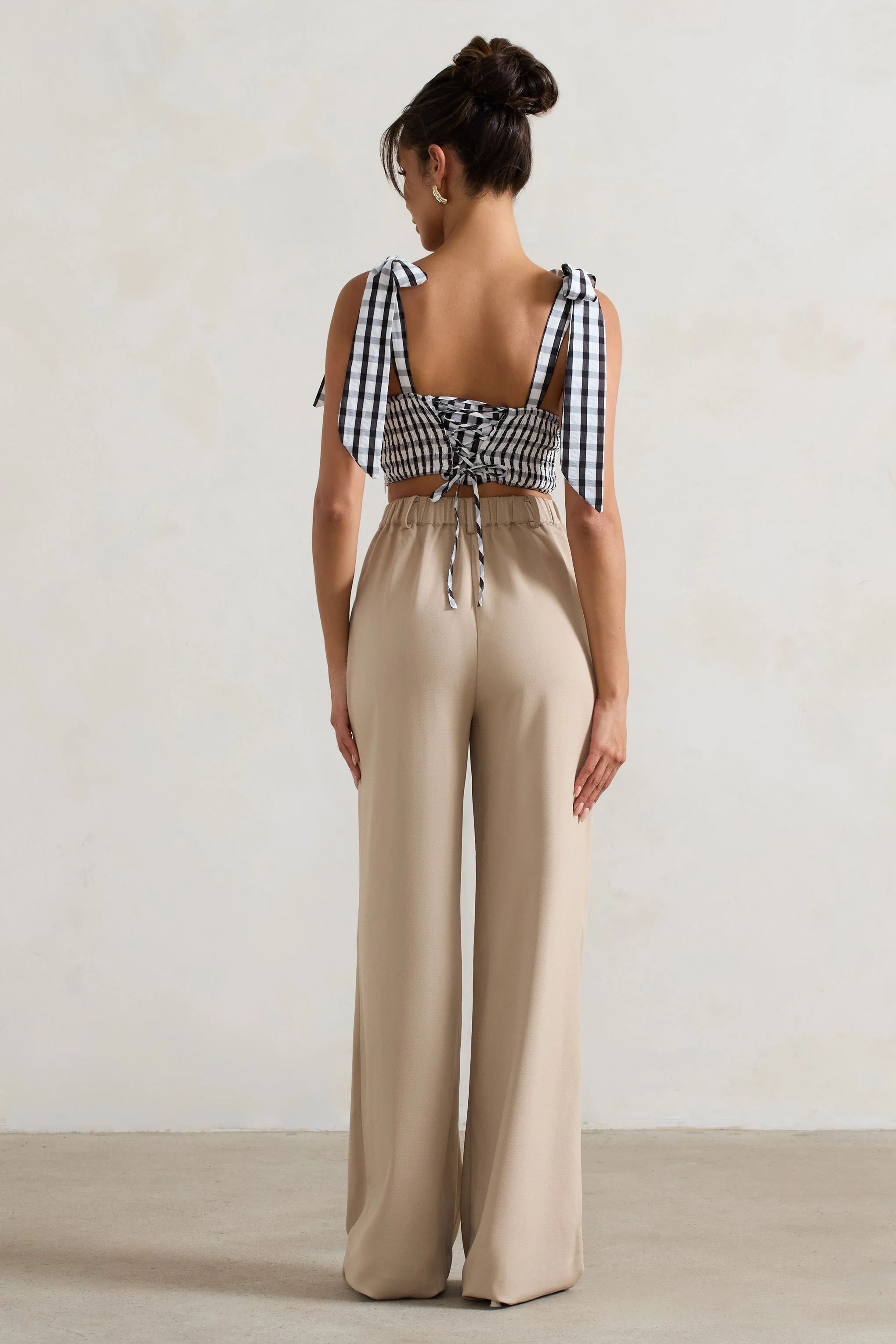 Hastings | Steinfarbene High-Waist-Hose mit weitem Bein - Image 5