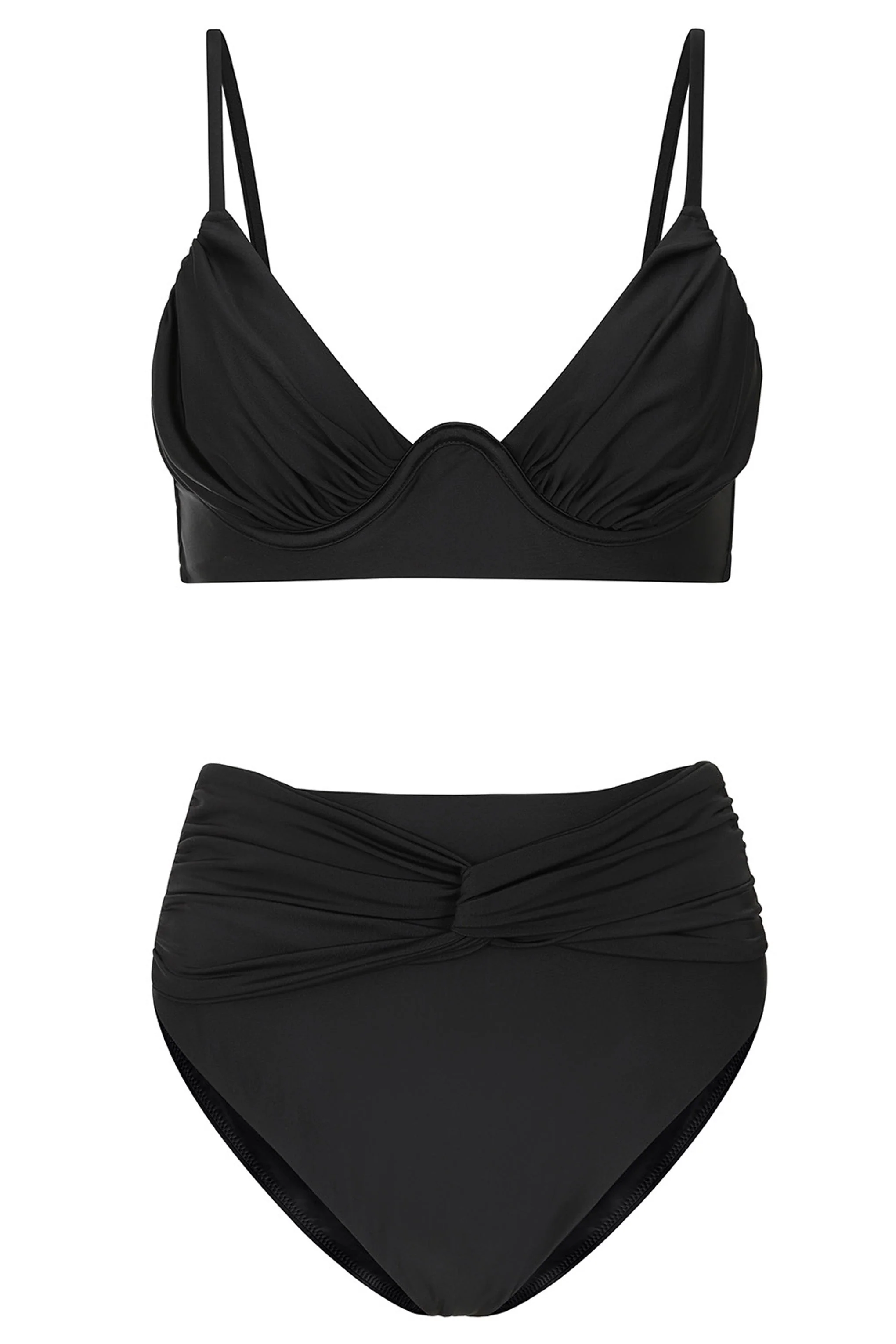 High Tide | Schwarze High-Waist-Bikinihose mit Twist-Front - Image 8