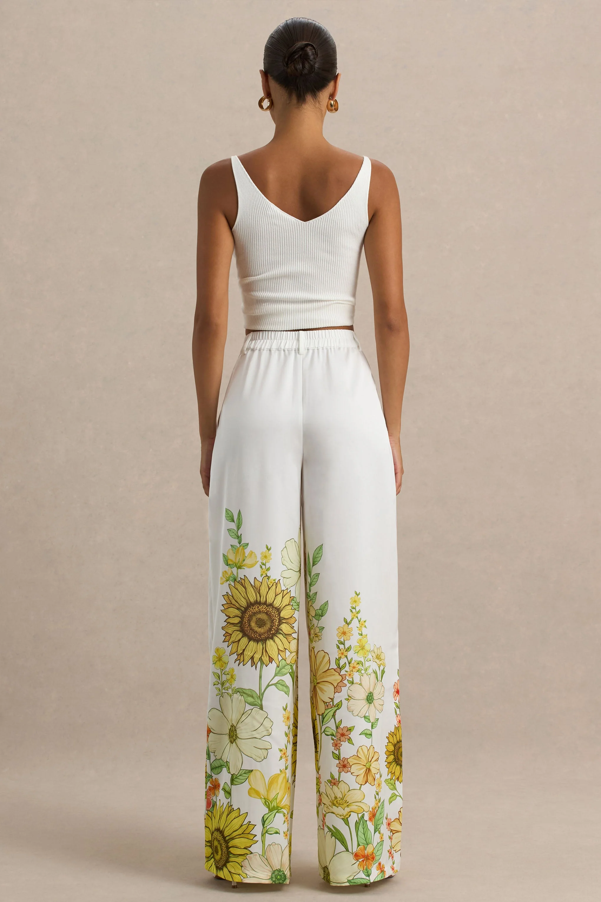 Louise | Hose mit weitem Bein und Sonnenblumenmuster - Image 3