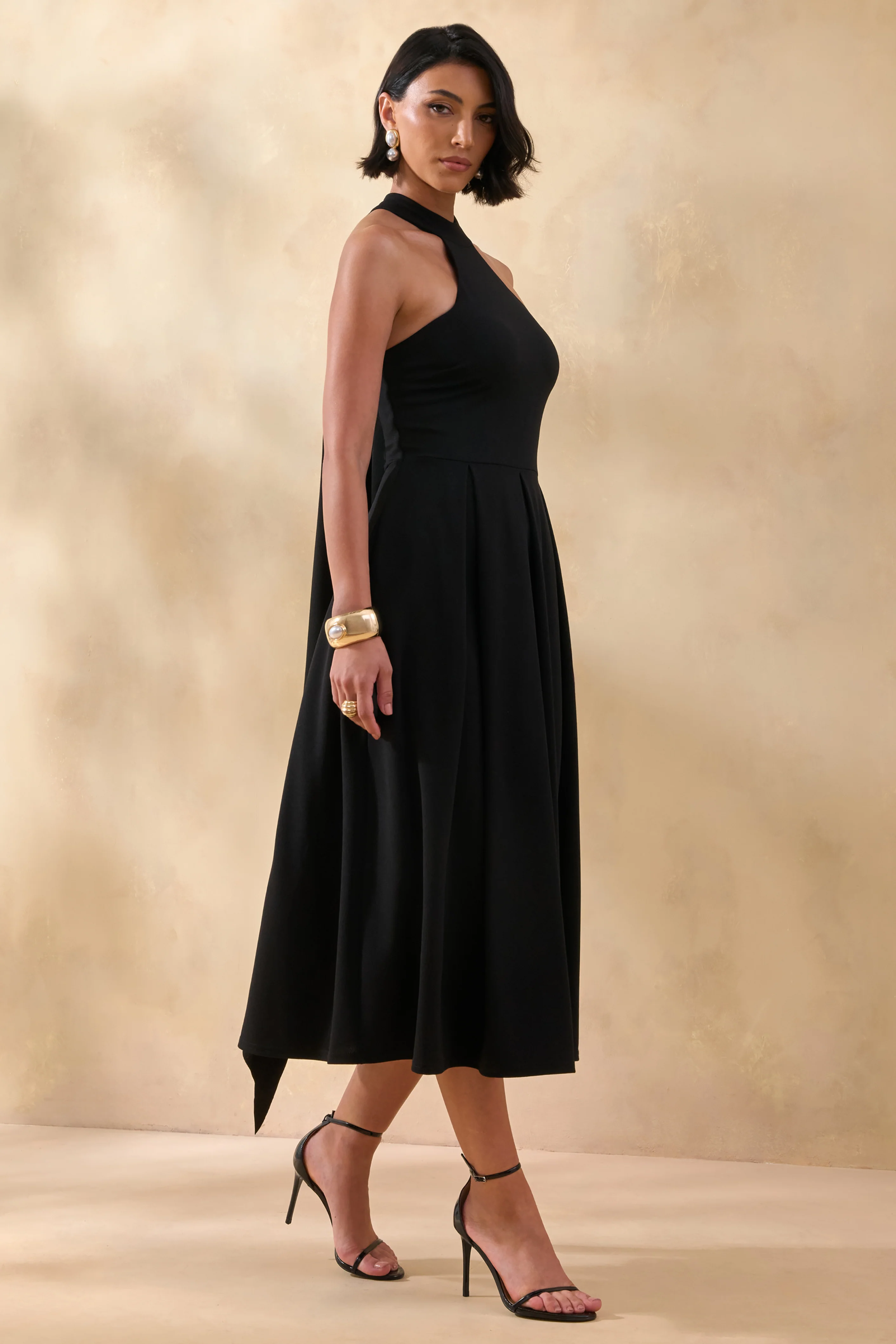 Rhode | Schwarzes Neckholder Midikleid - Image 5